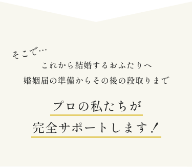 これから結婚するおふたりへ 婚姻届の準備からその後の段取りまでプロの私たちが完全サポートします！