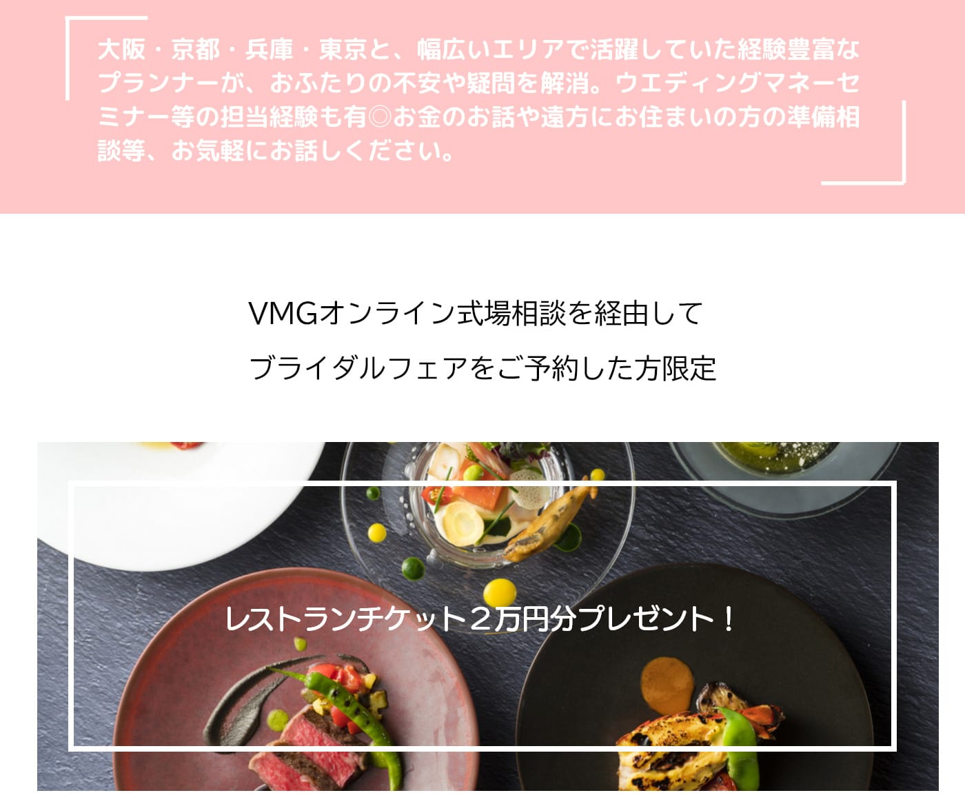 参加の流れ：LINE@登録→ハナヨメ診断を実施→online式場相談→予約確定→アンケートご回答→URL送付→オンライン式場相談